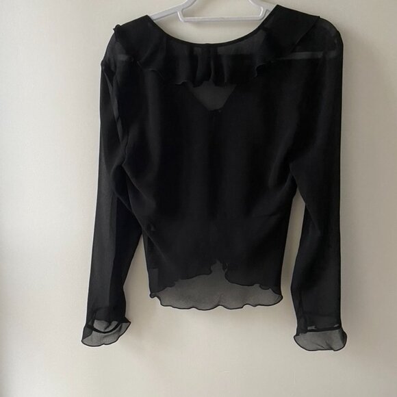 Aritzia Wilfred Frenchy Black Sheer Blouse - Picture 5 of 6